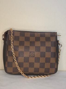 Louis Vuitton Damier Ebene Trousse Truth Pochette Pouch Bag France Vintage LV